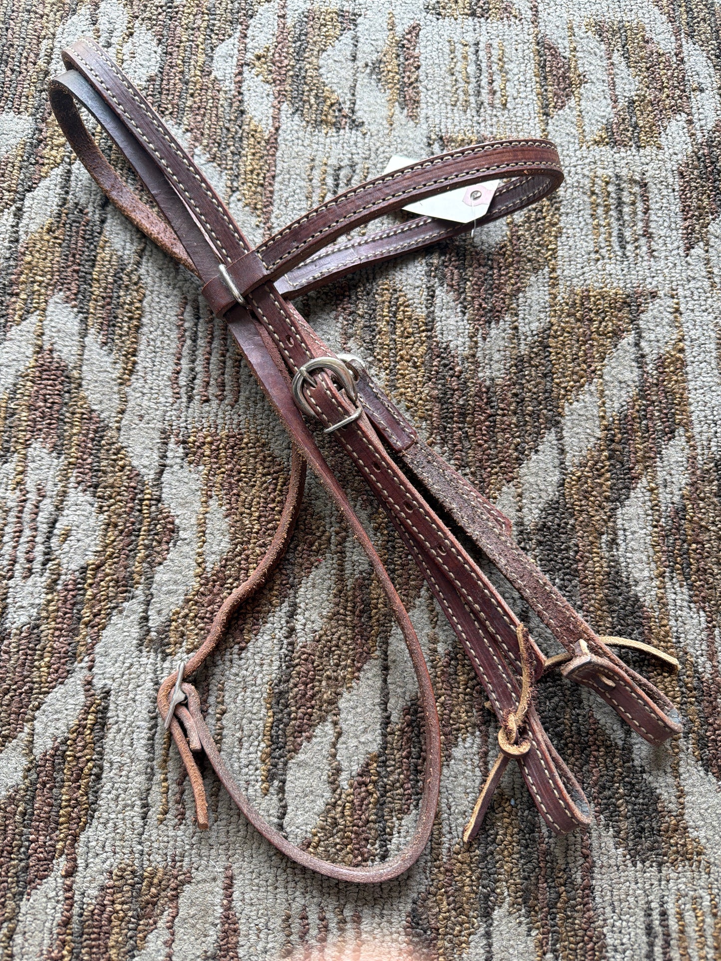 Double Stitched Leather Headstall