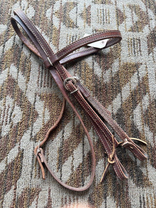 Double Stitched Leather Headstall