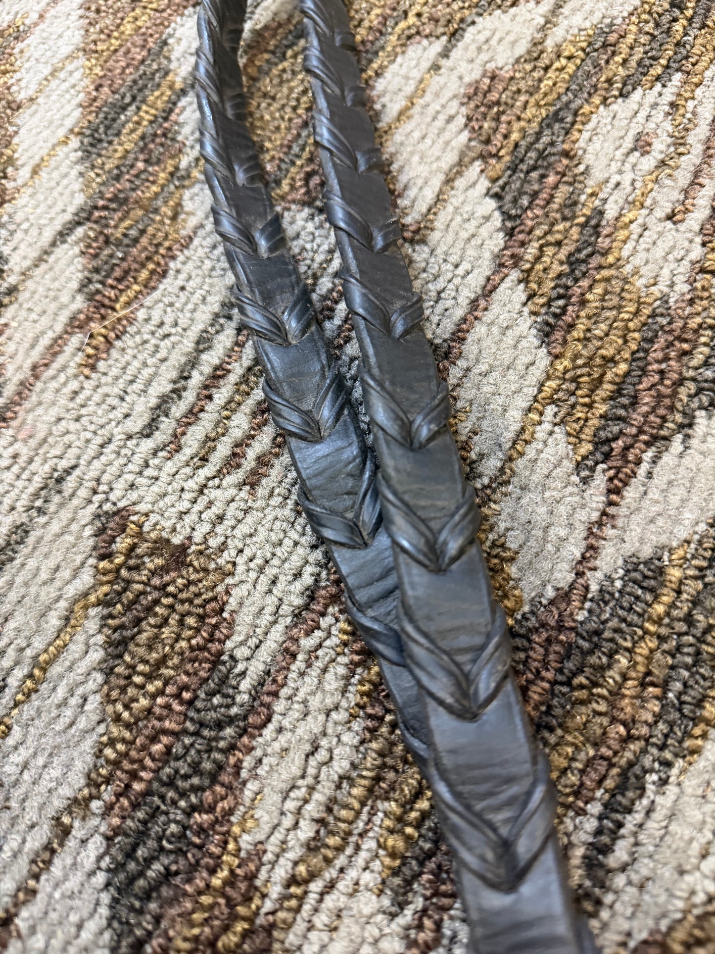 Black Laced Reins w/ Stoppers