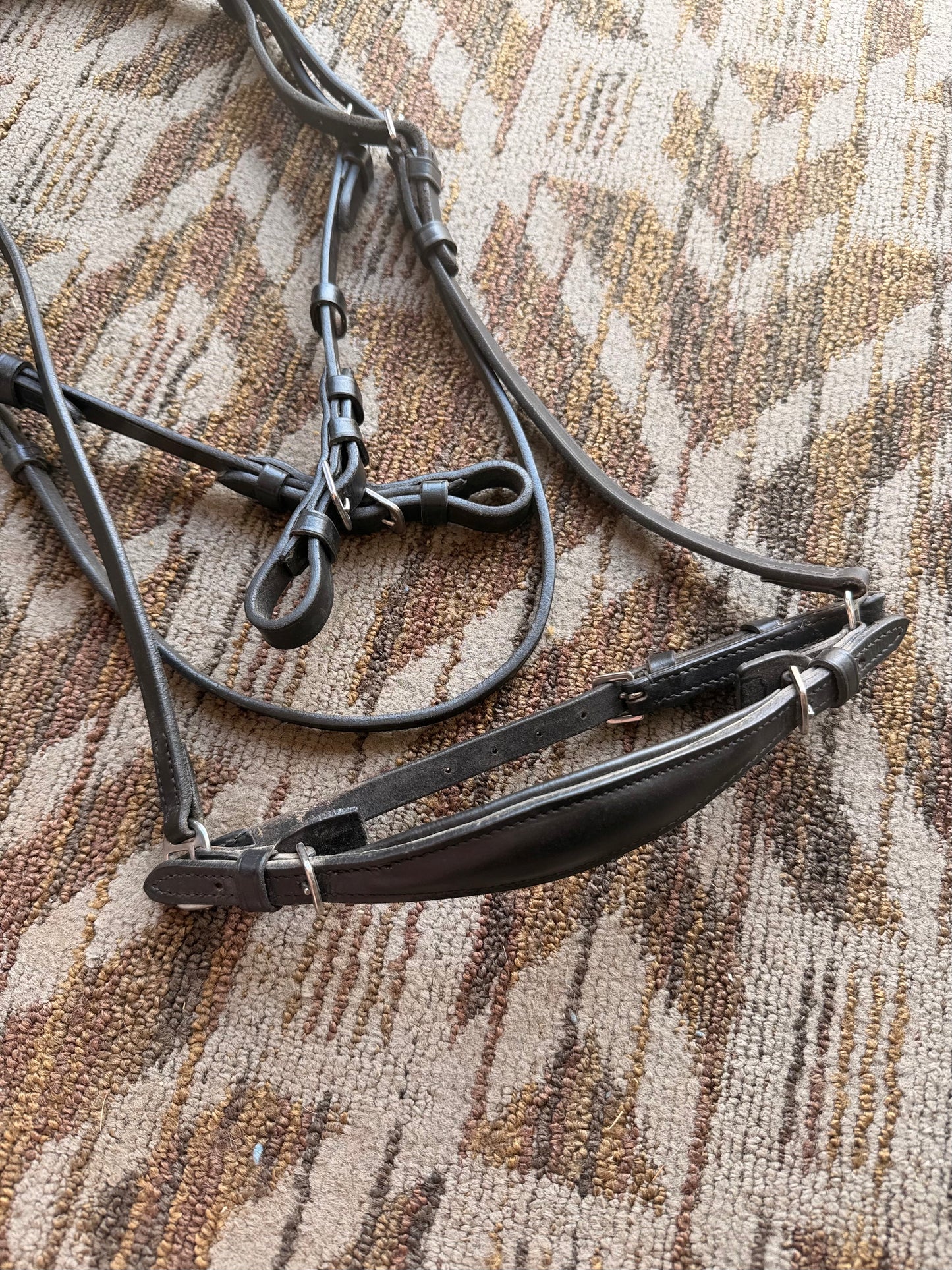 Black Padded Bridle w/ Dropped Noseband