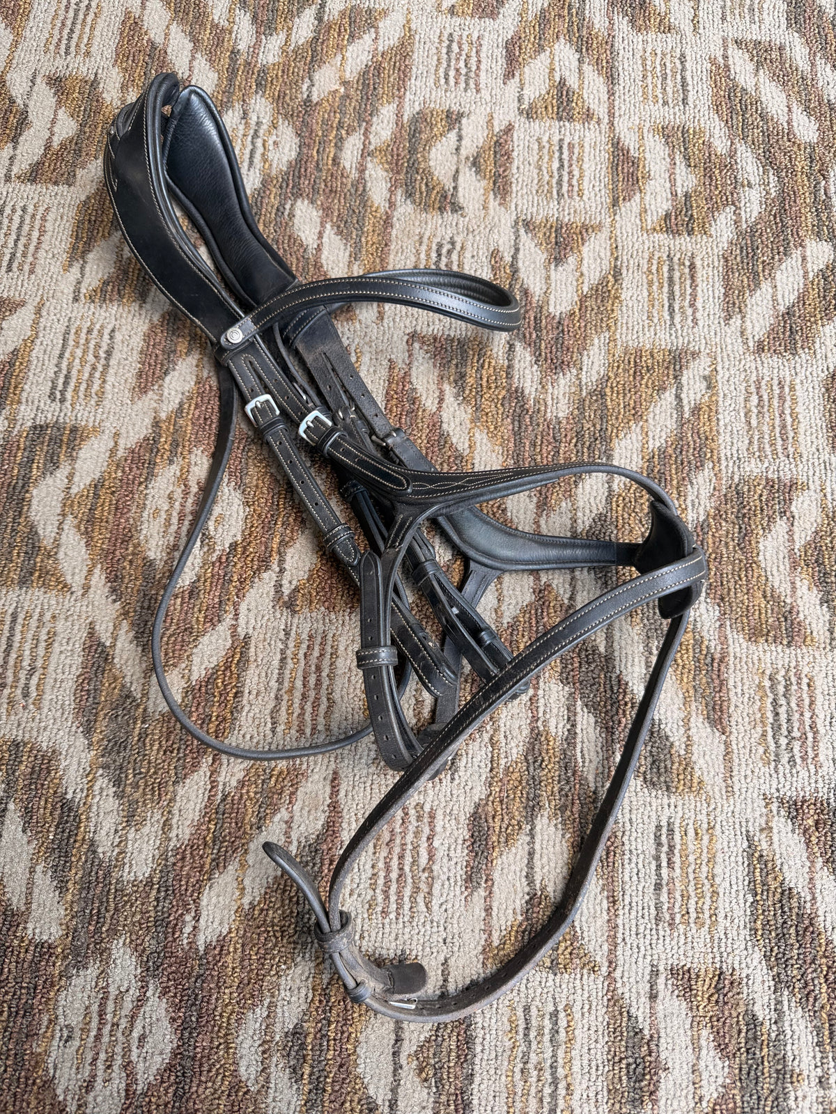 Montar Black Ergonomic Fancy Stitched Figure 8 Bridle
