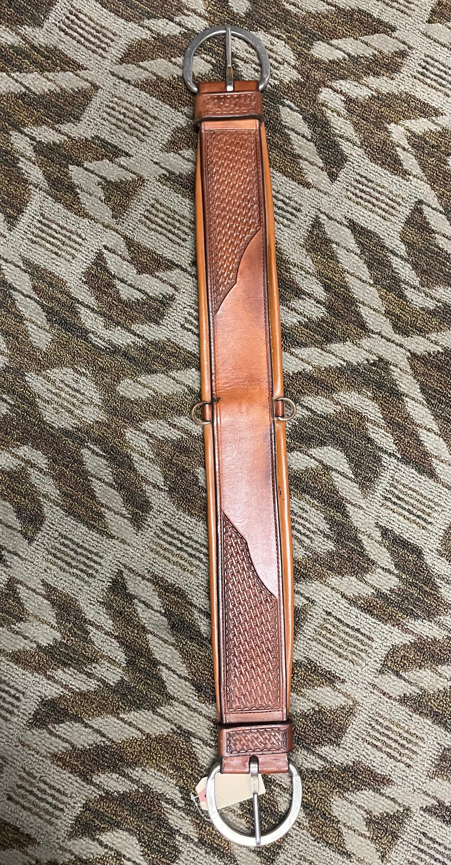 Tooled Leather Cinch - 36”