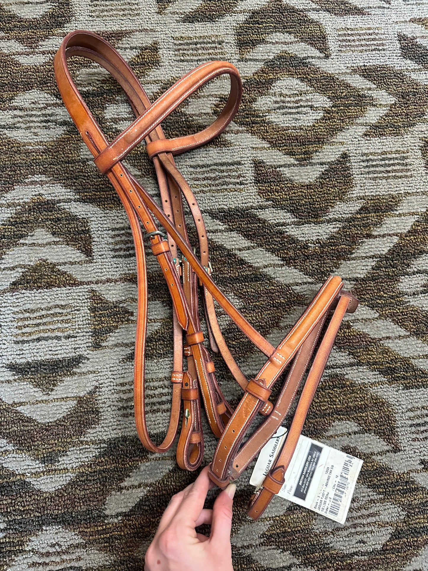 Jaguar Saddlery Chestnut Bridle w/ Flash