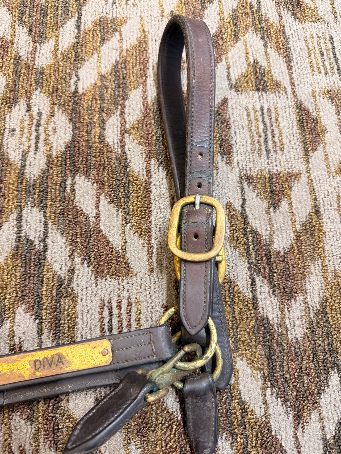 Oversized Leather Halter w/ Nameplate