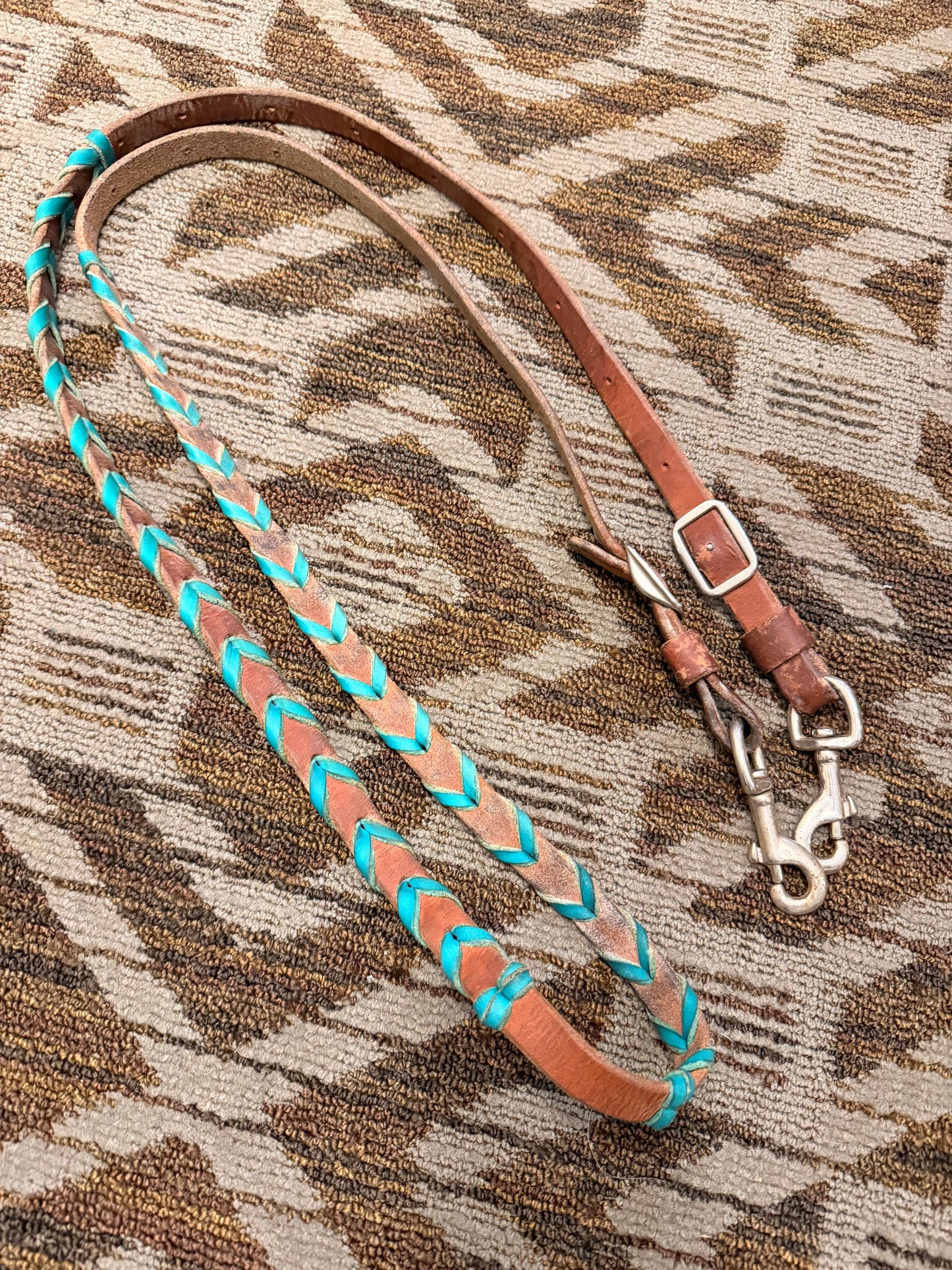 Teal Laced Loop Reins