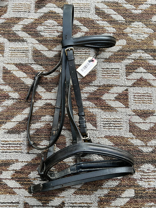 Black Full Size Dressage Bridle