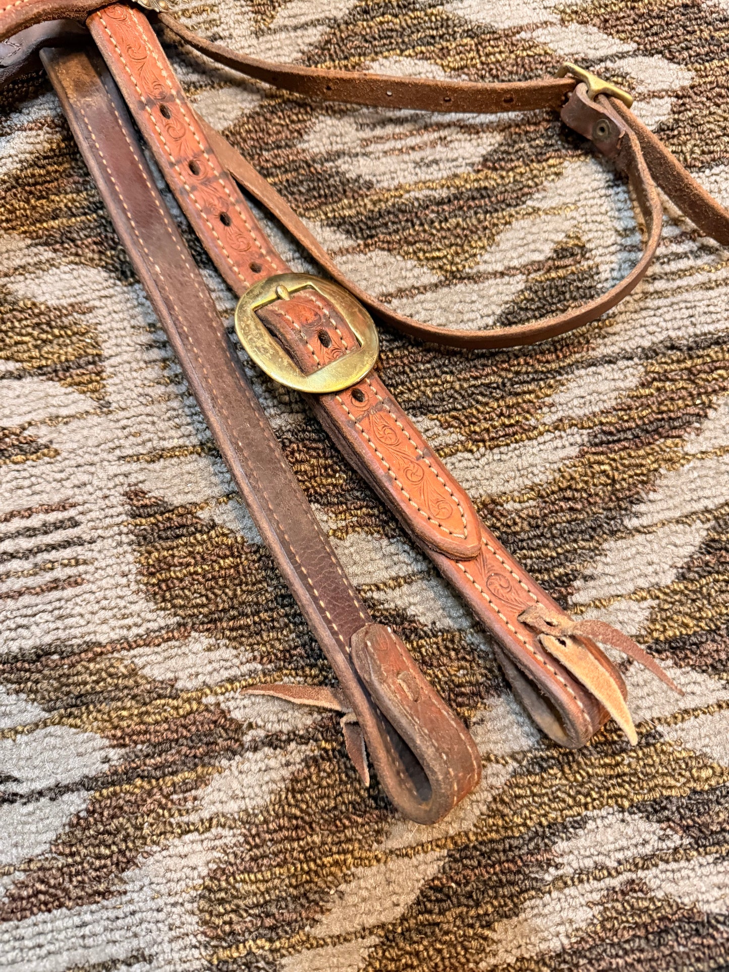Heavy Duty Tooled Headstall