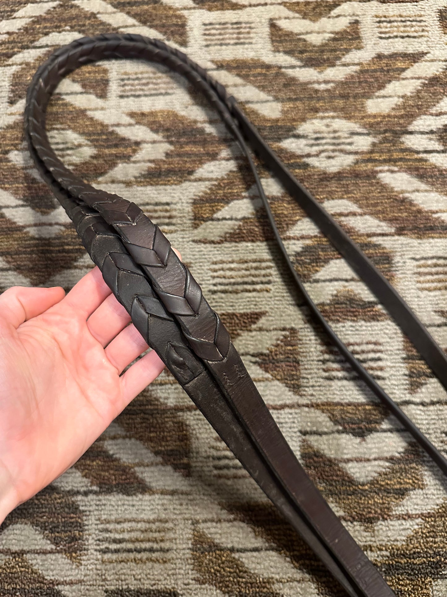 Soft Brown Laced Reins Extra Long