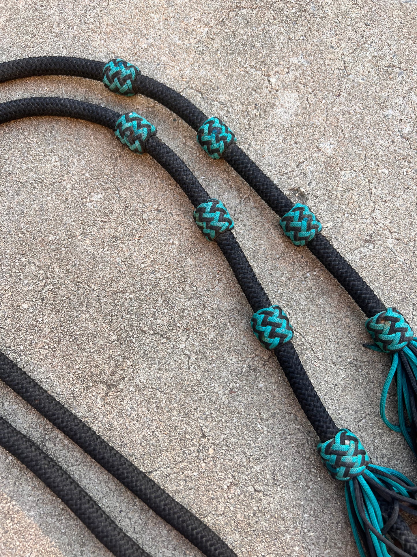 Blue Fringe Loop Reins