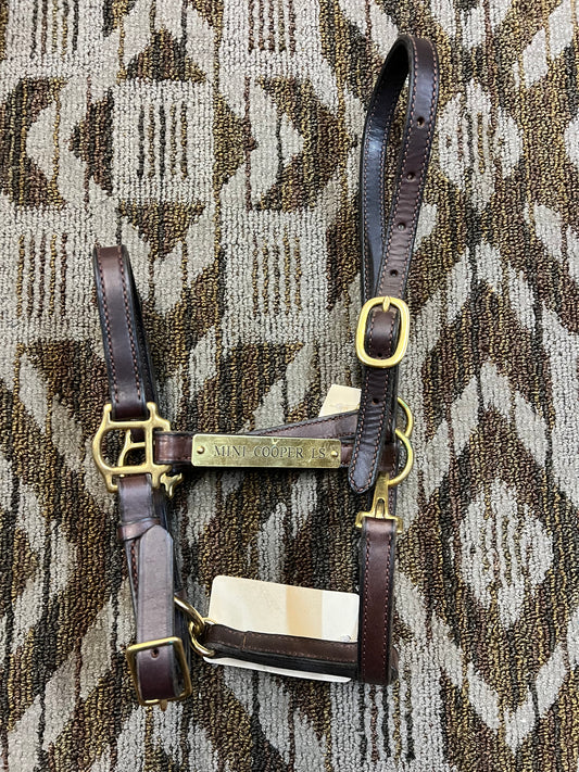 NEW Leather Nameplate Halter w/ Clip