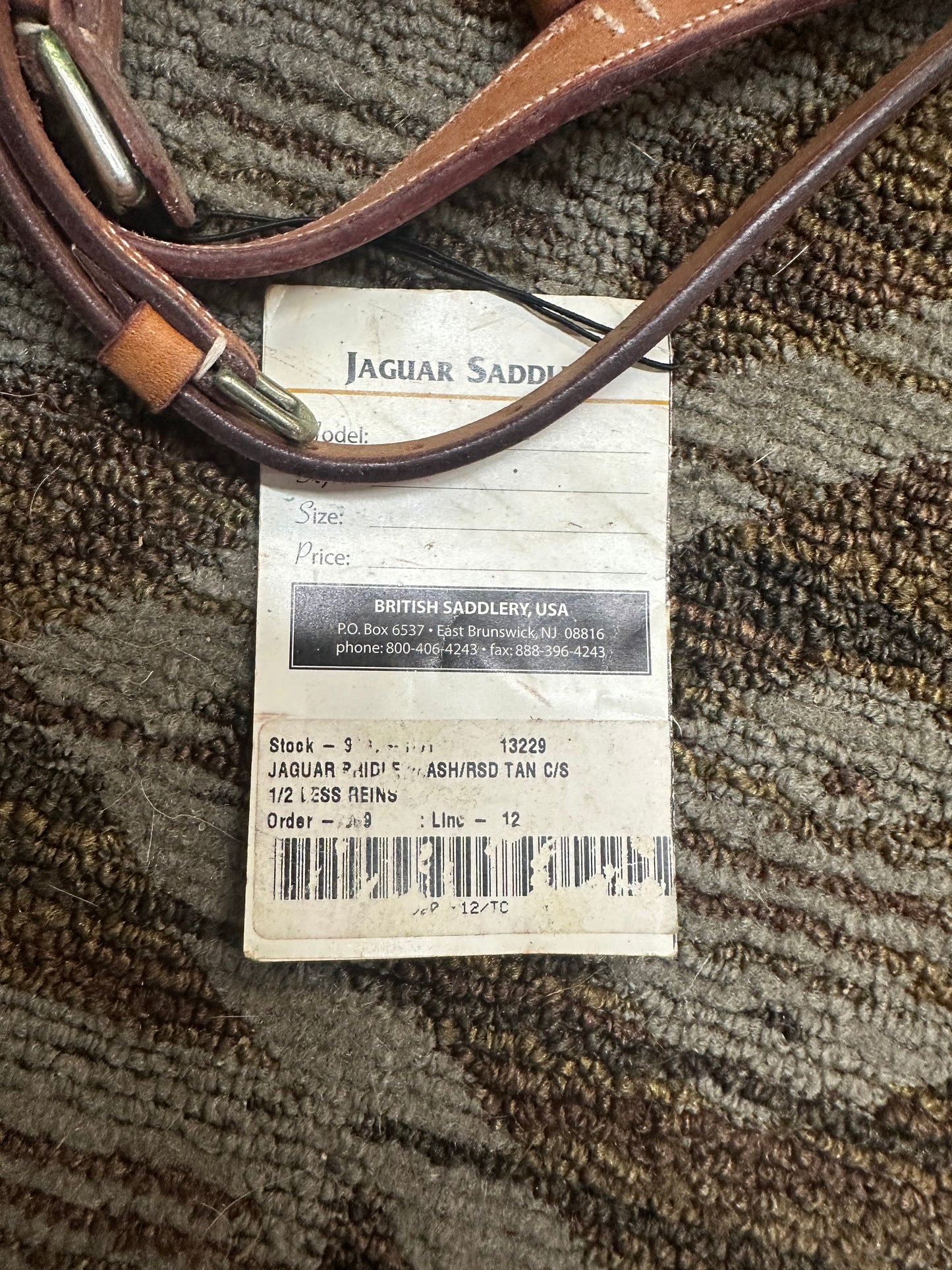 Jaguar Saddlery Chestnut Bridle w/ Flash
