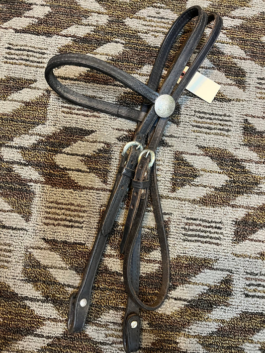 Black Leather Headstall