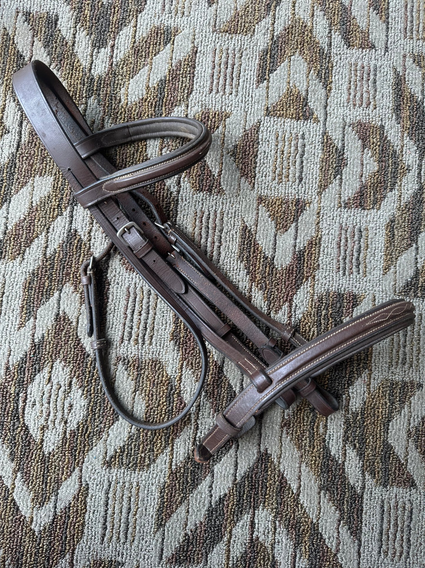 Brown Padded Fancy Stitched Bridle