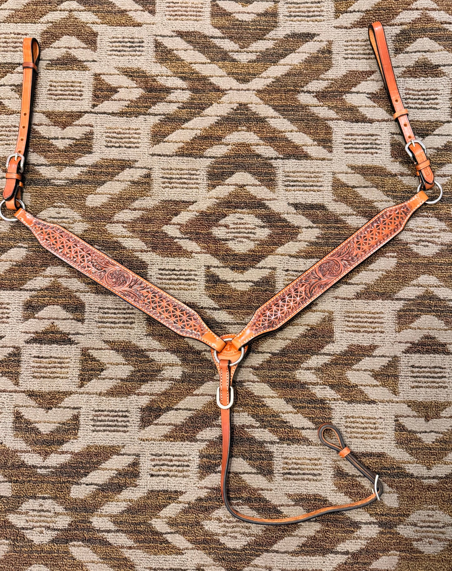 Circle J Tooled Breastplate