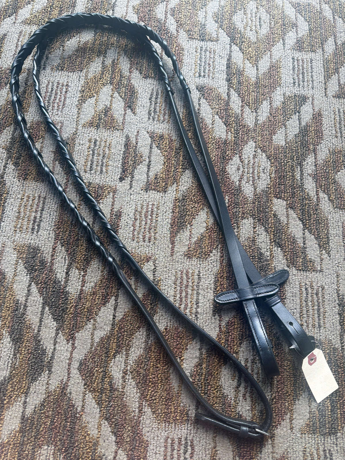 Black Laced Reins w/ Stoppers
