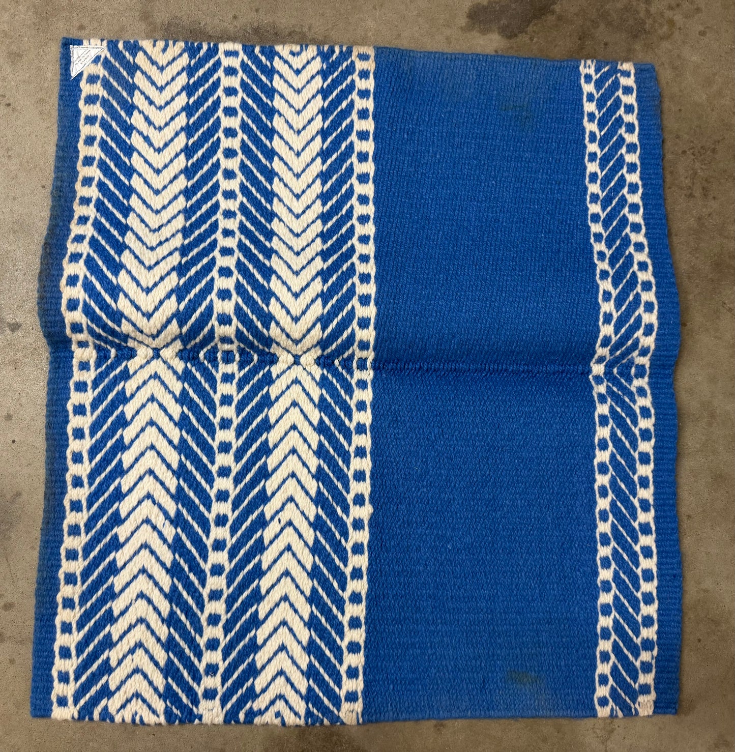 Blue and White Saddle Blanket