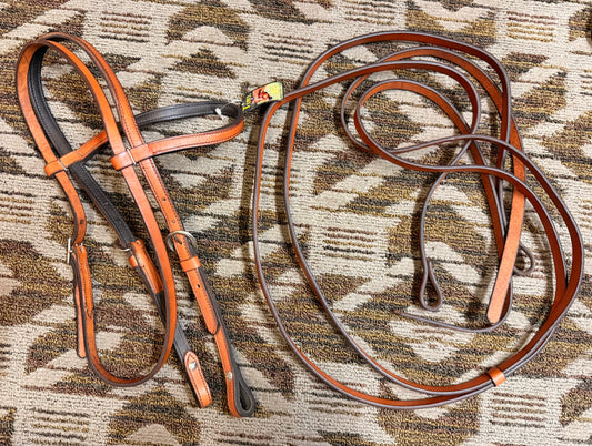 New Tory Headstall w/ Matching Split Reins