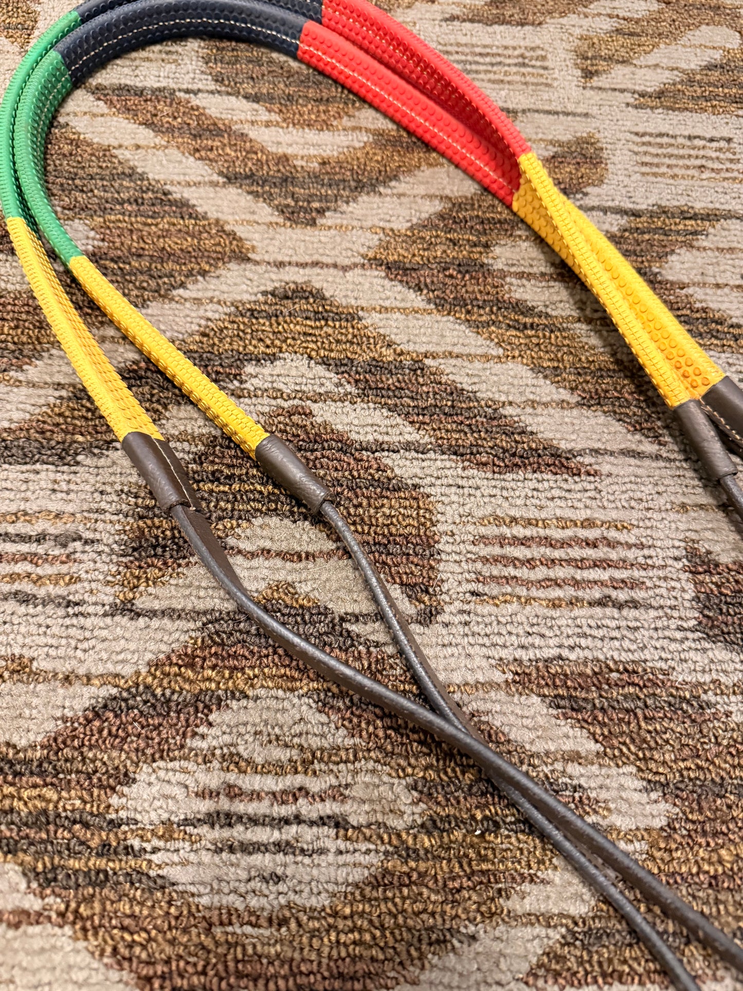 Soft Multi Colored Rubber Training Reins