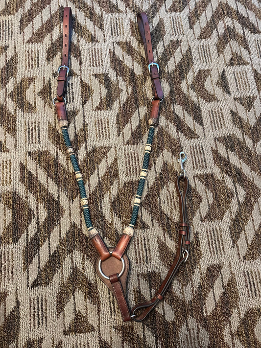 Leather Rolled Rawhide/Nylon Breastcollar