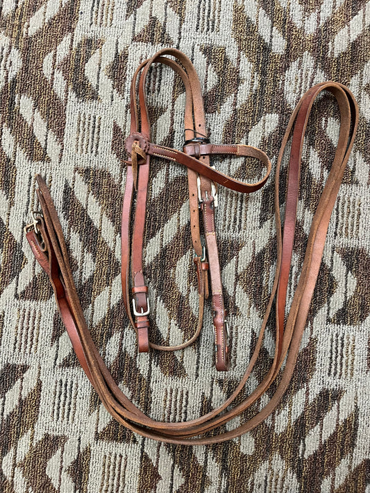 Leather Headstall w/ Matching Reins