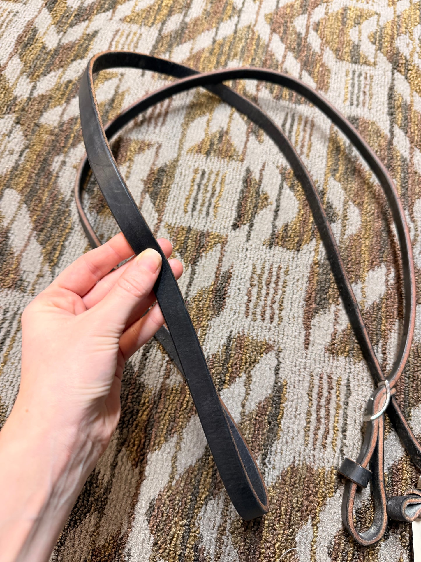 Black Leather Loop Reins