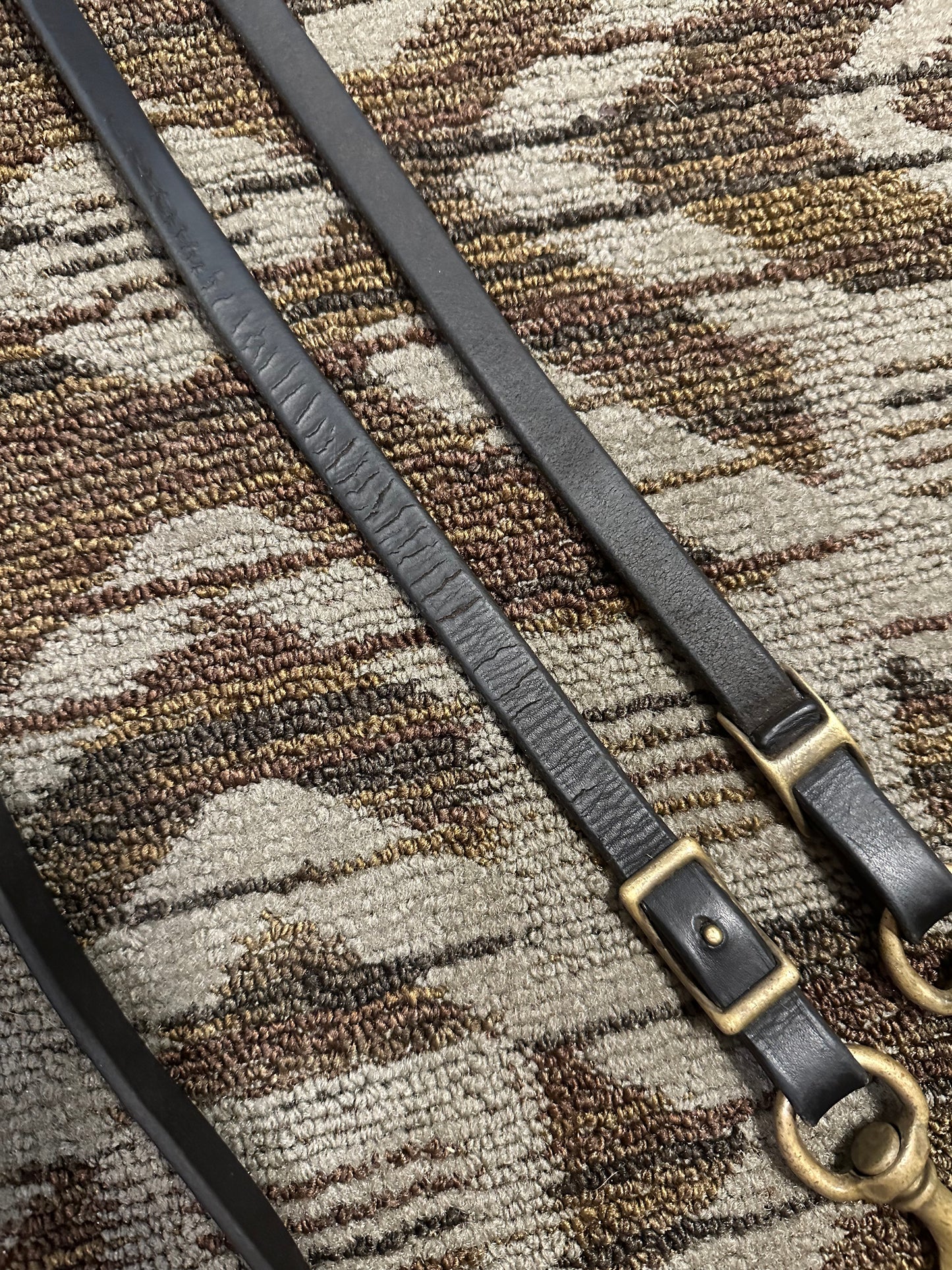 Black Loop Reins w/ Brass Clips