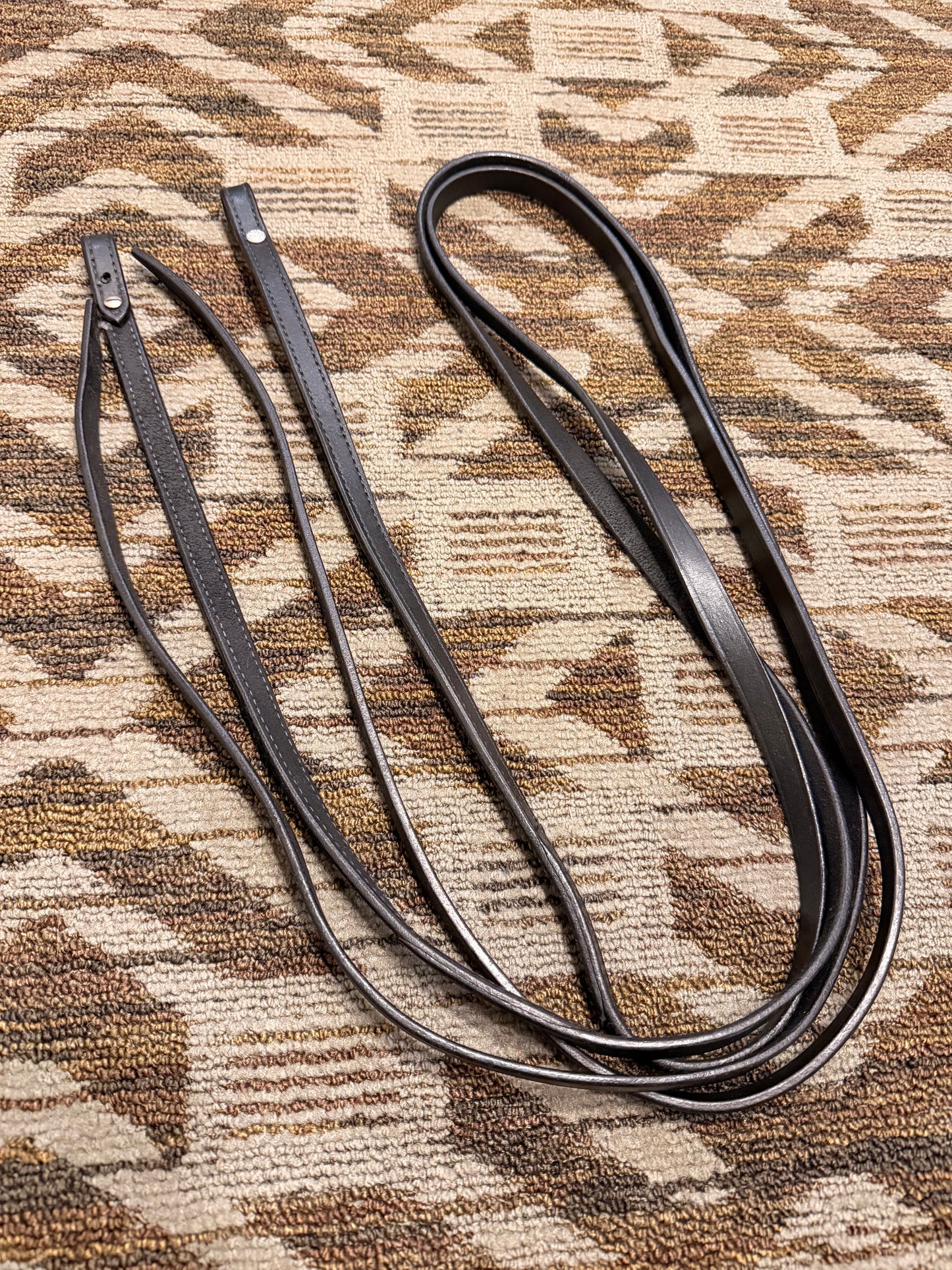 Black Leather Split Reins