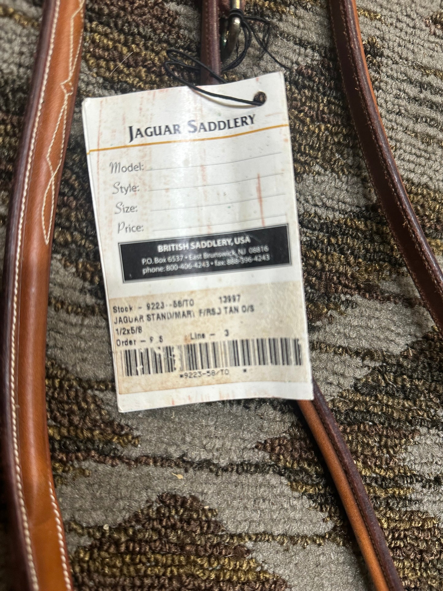 Jaguar Saddlery Chestnut Fancy Stitched Standing Martingales