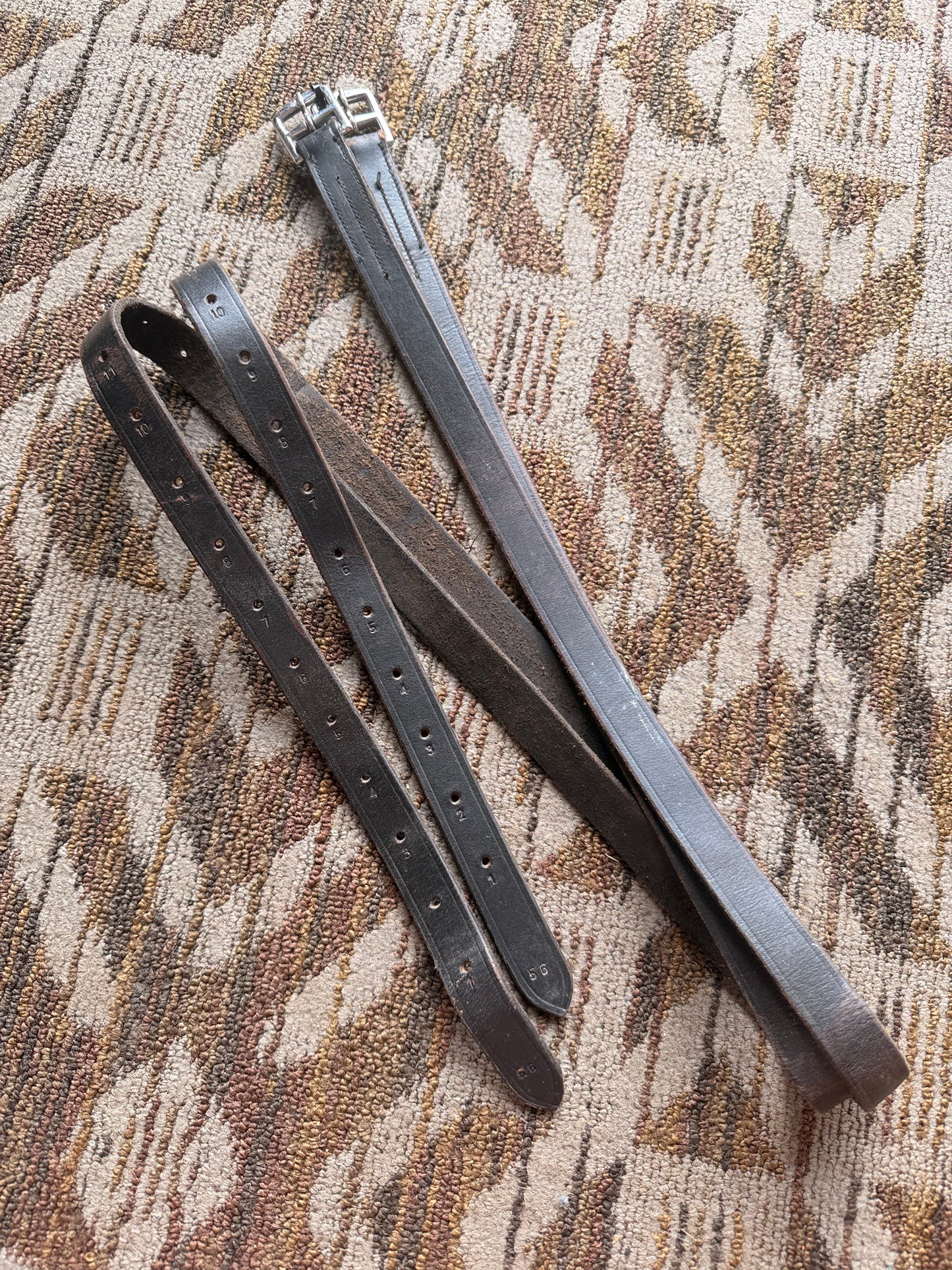 Black Stirrup Leathers - 58”