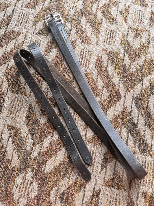 Black Stirrup Leathers - 58”
