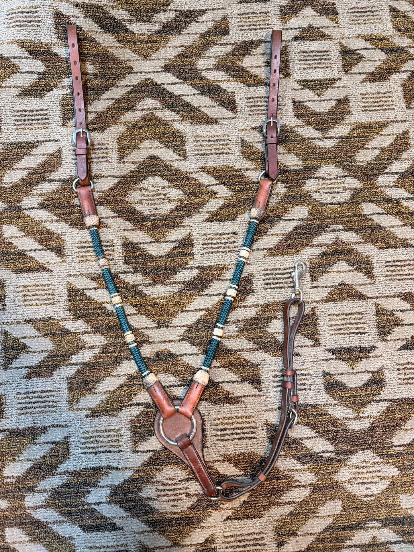 Leather Rolled Fabric Breastcollar