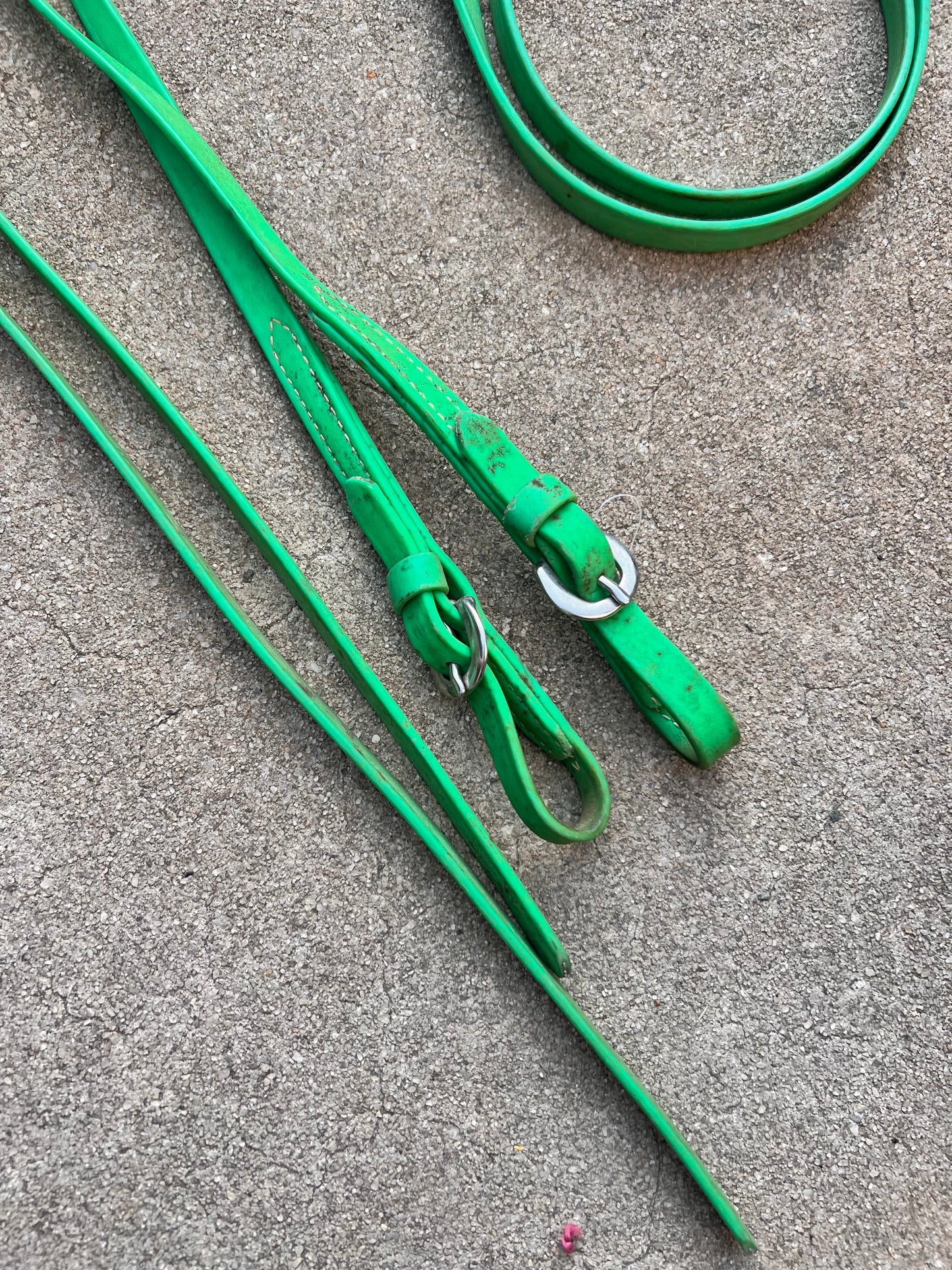 Green Biothane Buckle Split Reins