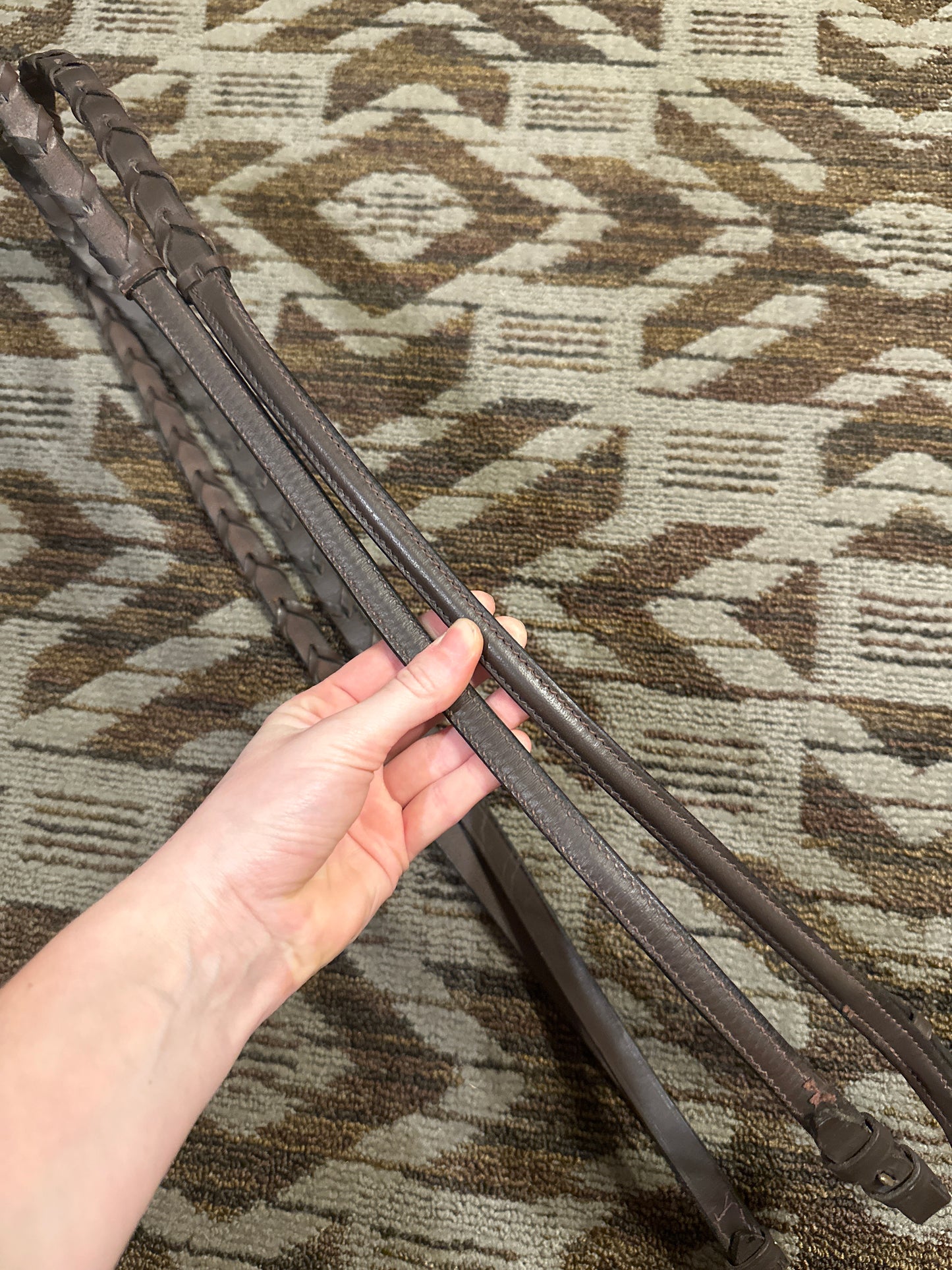 Brown Raised Laced Reins