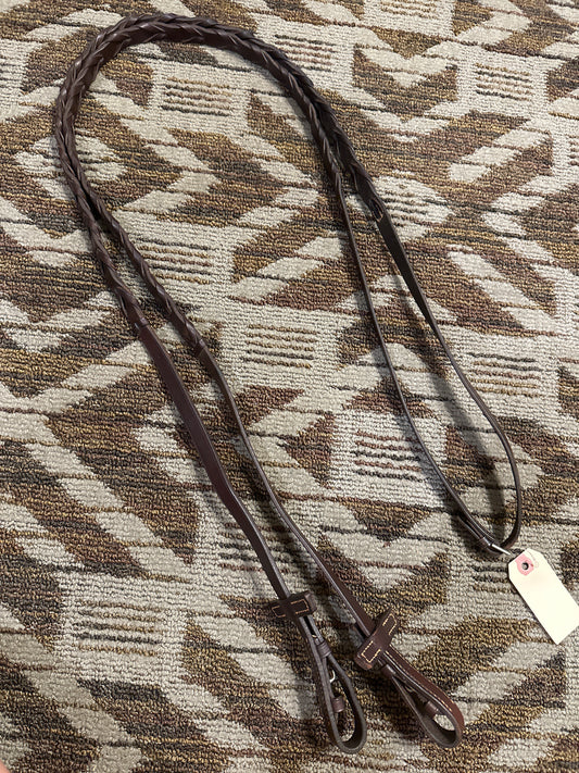Brown Laced Reins w/ Stoppers