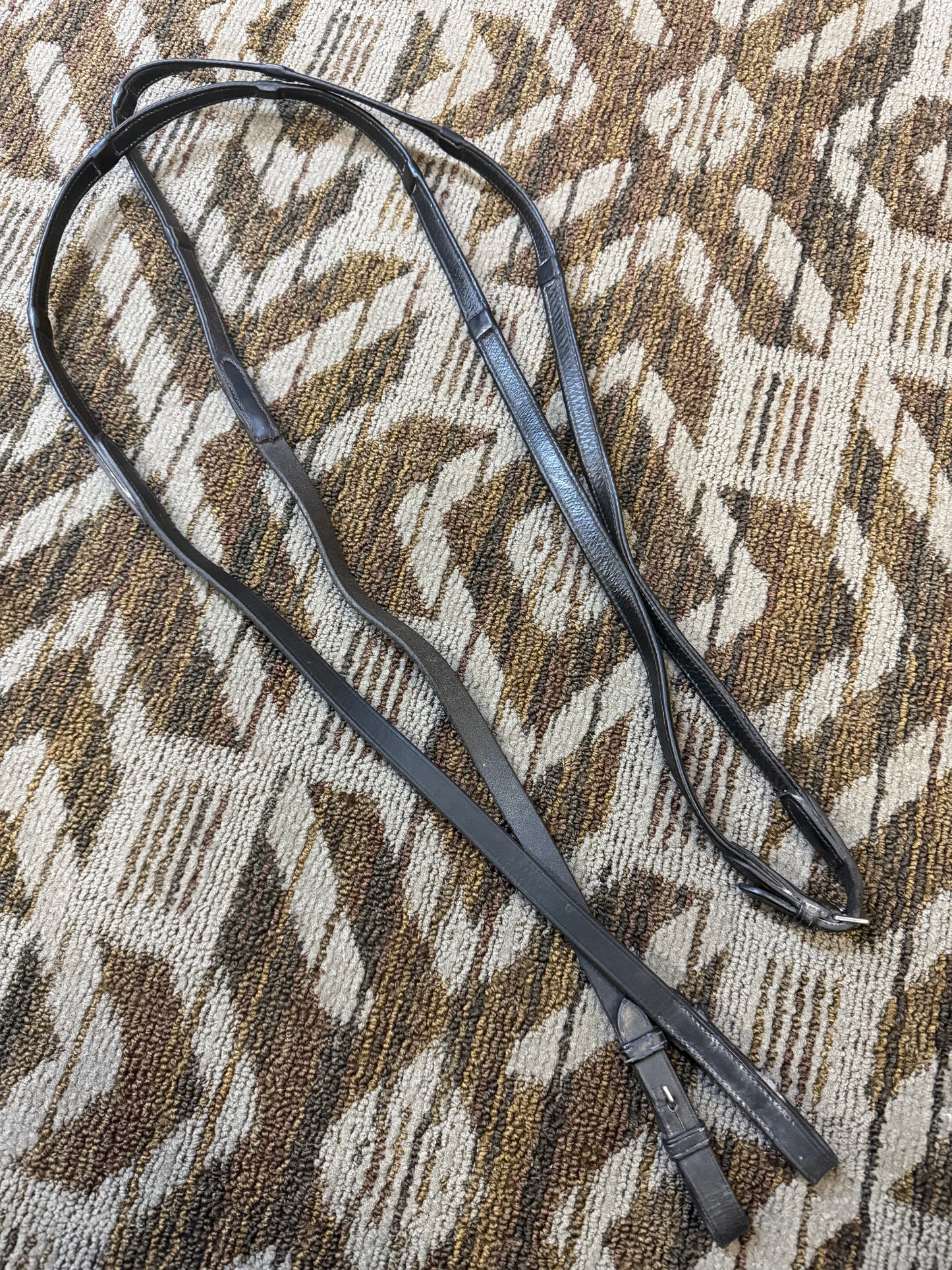 Lined Leather Reins w/ Hand Grips