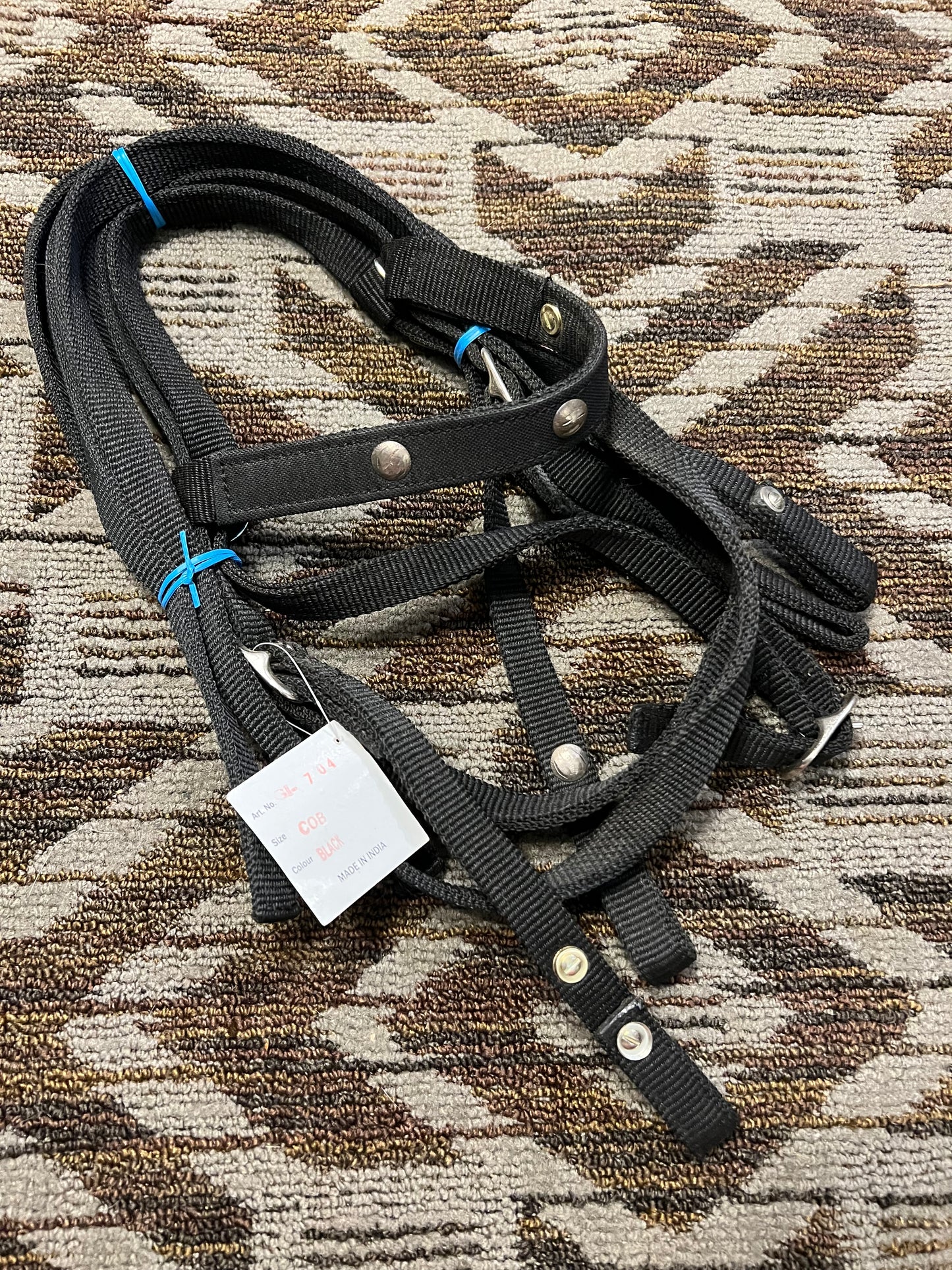 Black Nylon Headstall and Reins