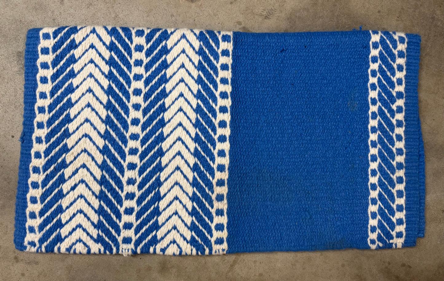 Blue and White Saddle Blanket