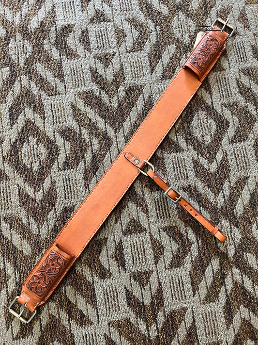 Tooled Leather Back Cinch