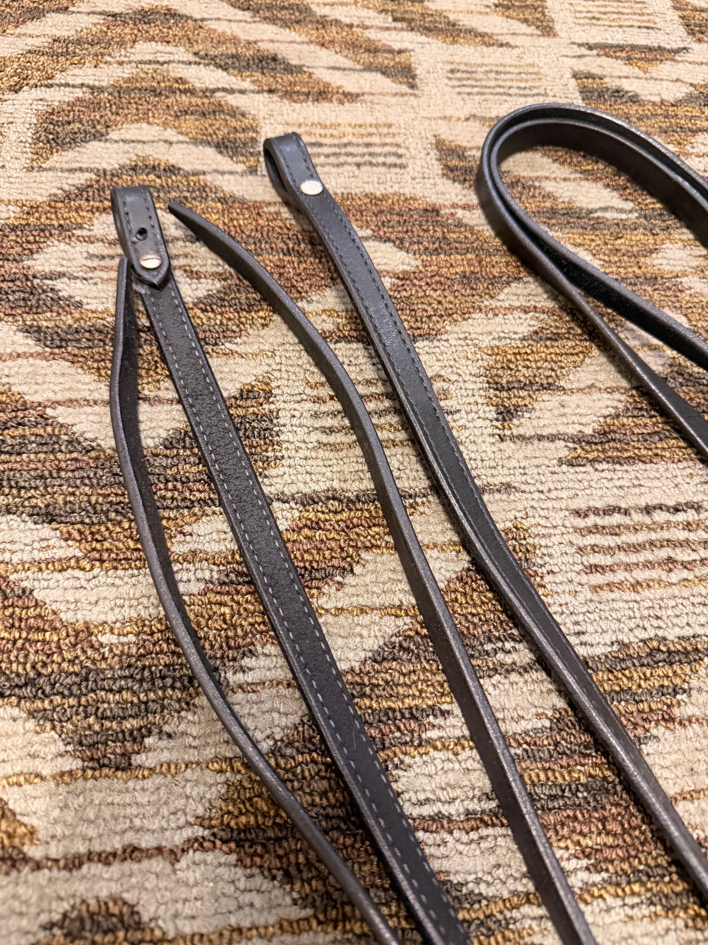 Black Leather Split Reins