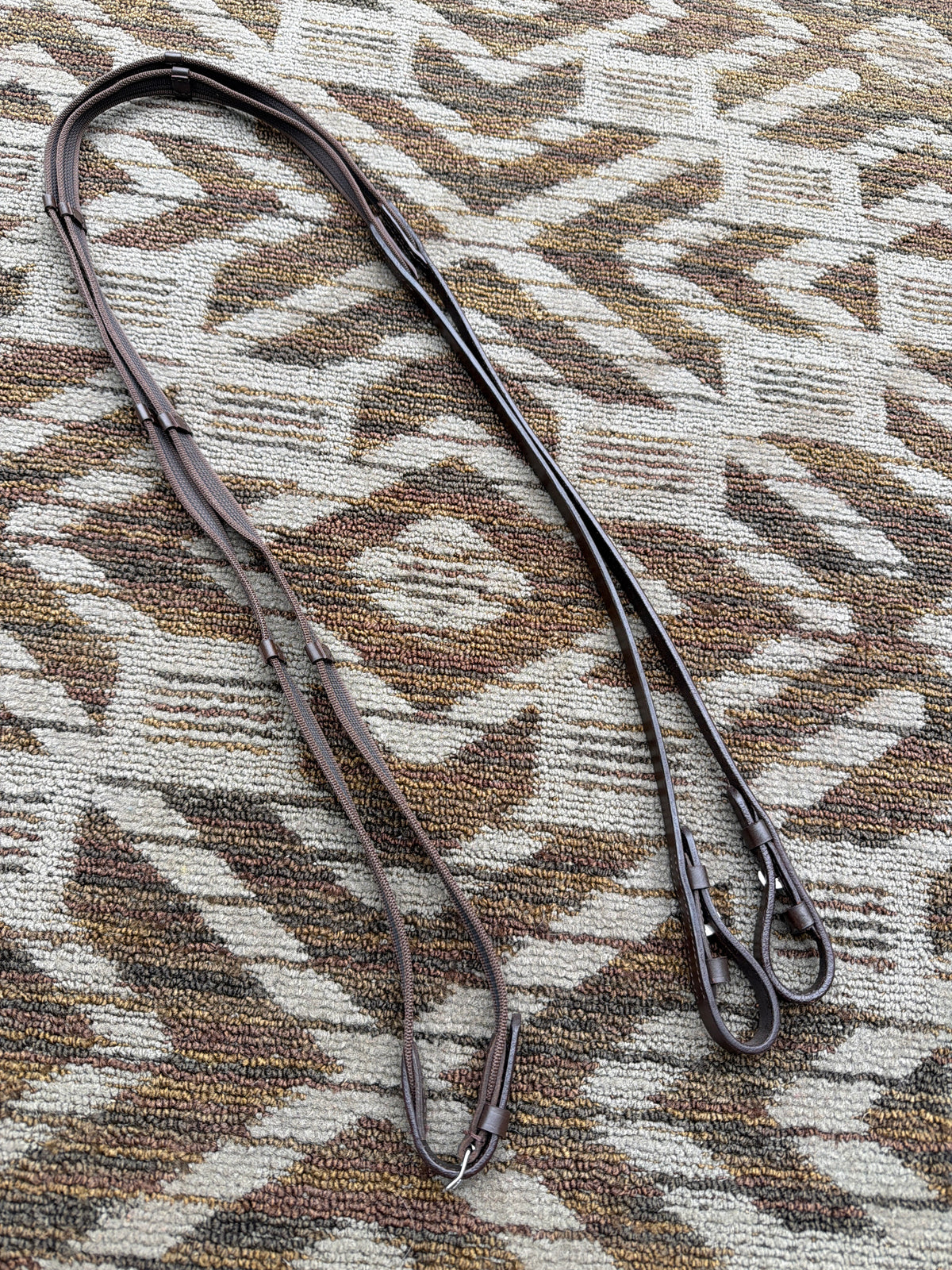 New Thin Brown Grip Webbed Reins