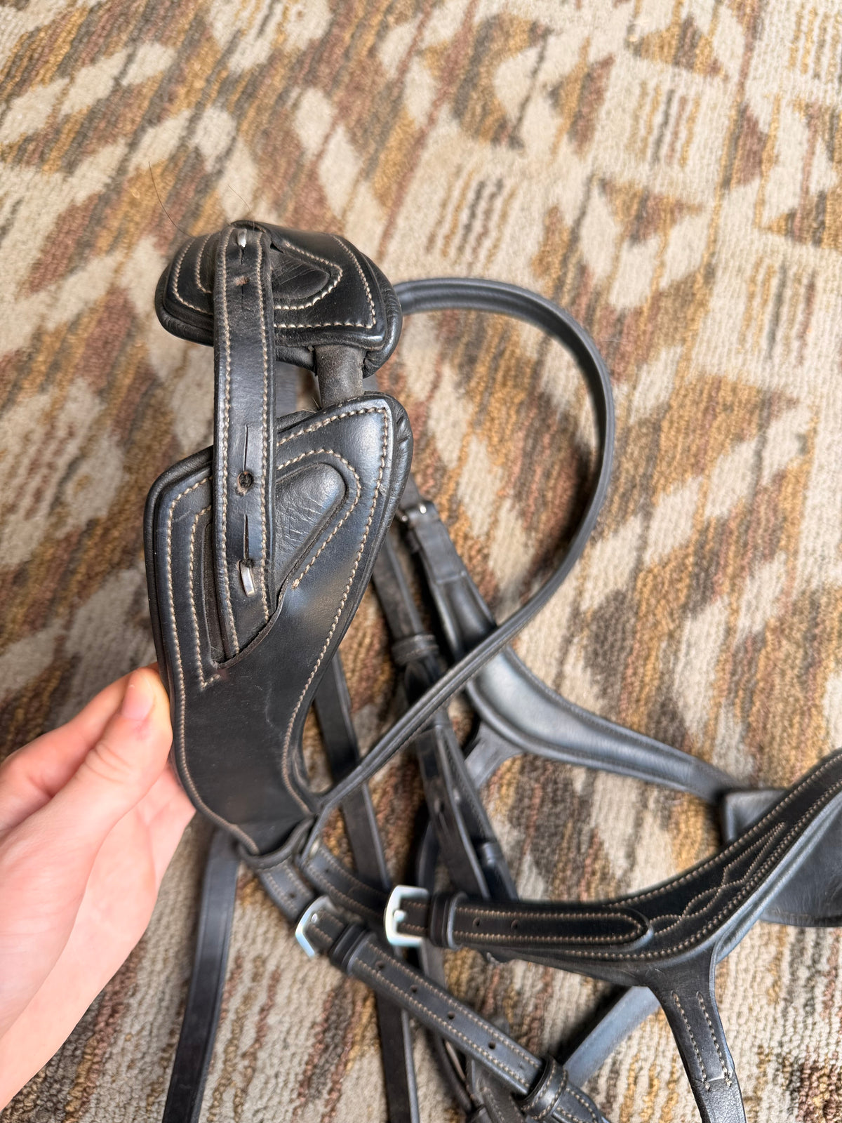 Montar Black Ergonomic Fancy Stitched Figure 8 Bridle
