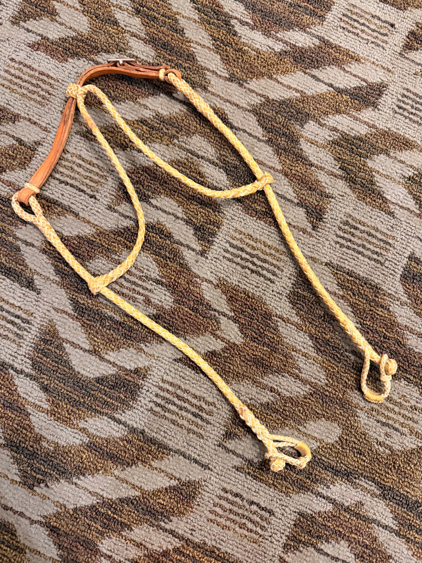 Rolled Rawhide Double Ear Headstall