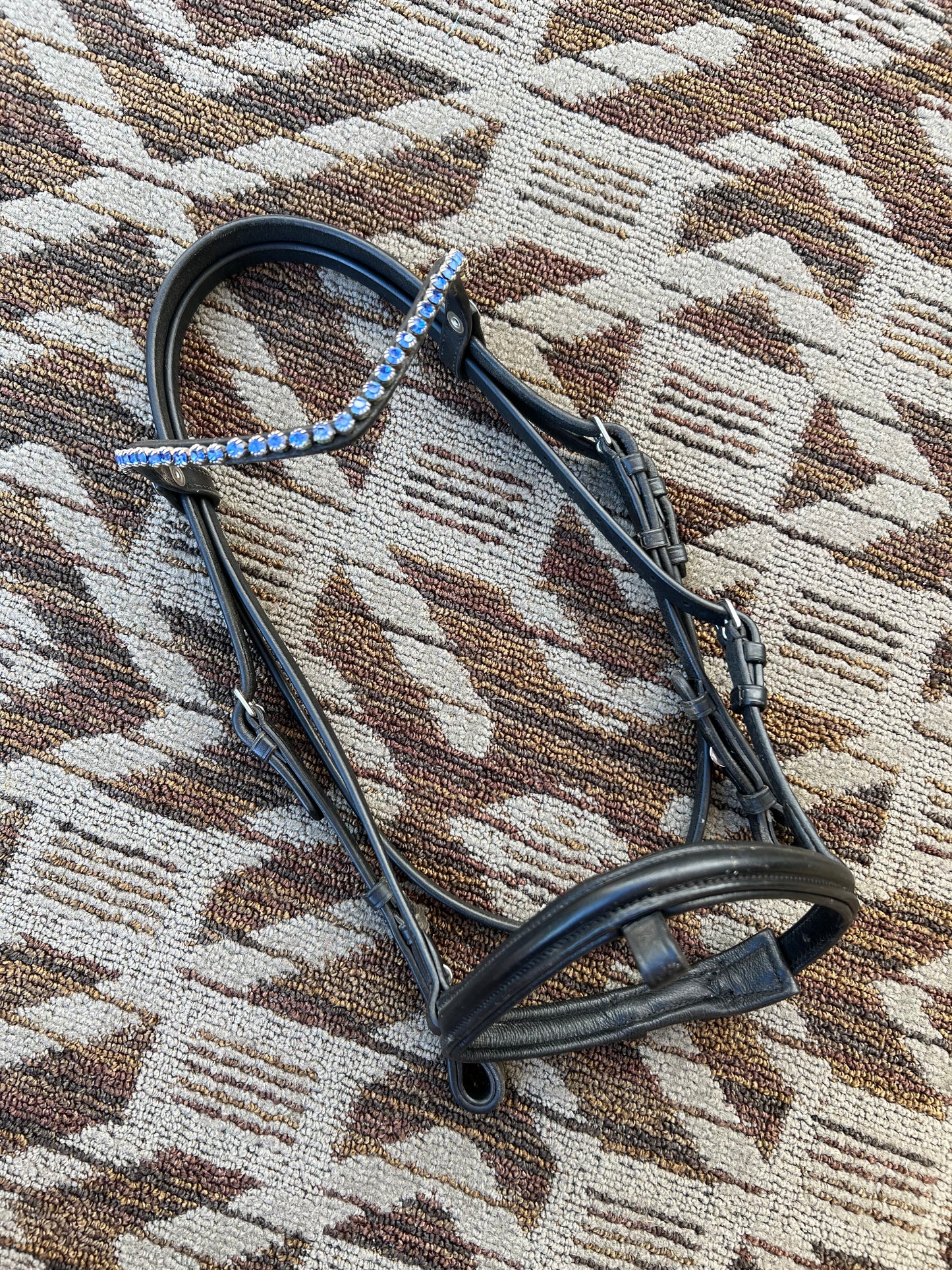 Black Plymouth Blingy Dressage Bridle