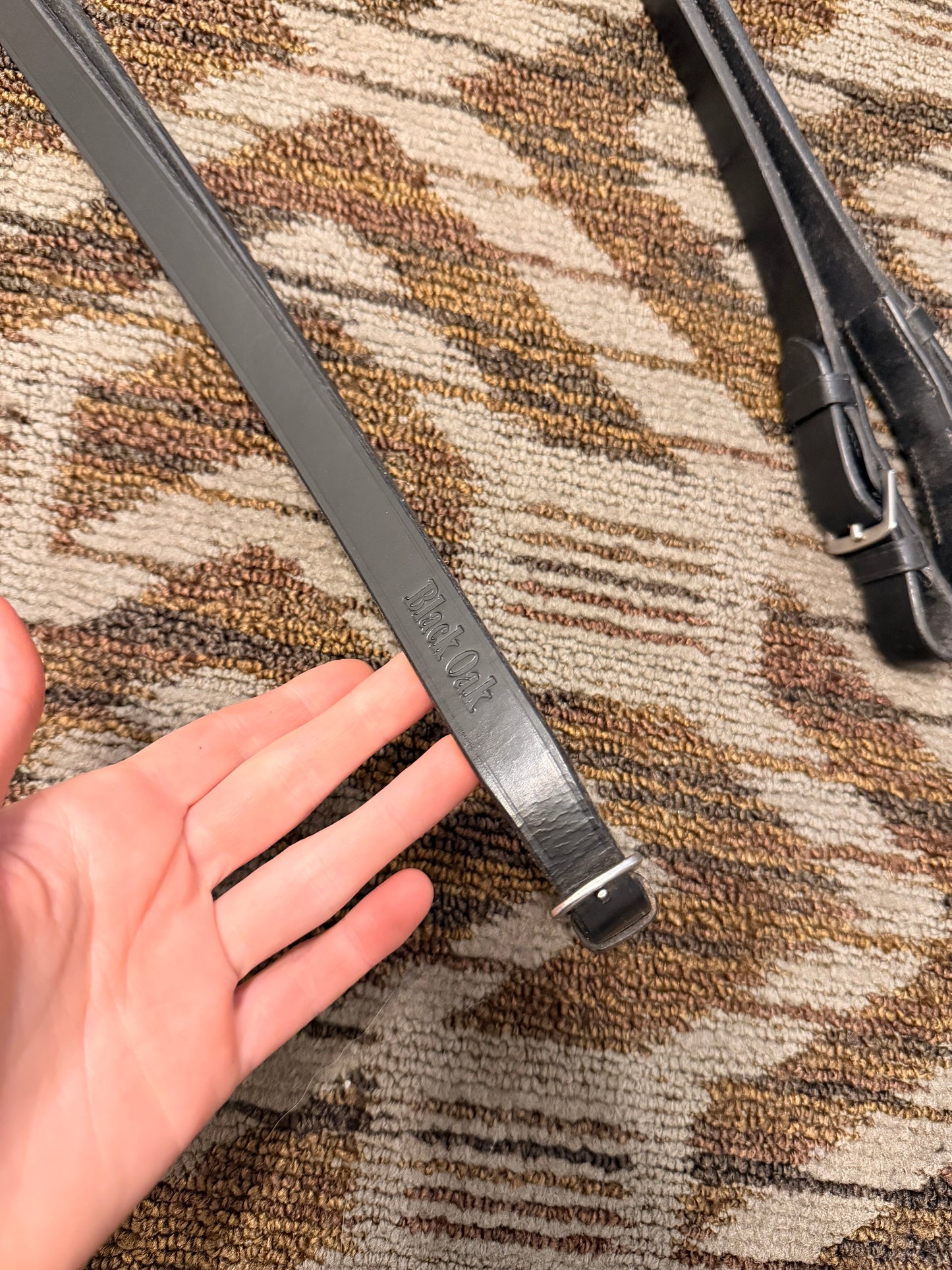 Black Oak Leather Reins w/ Notches