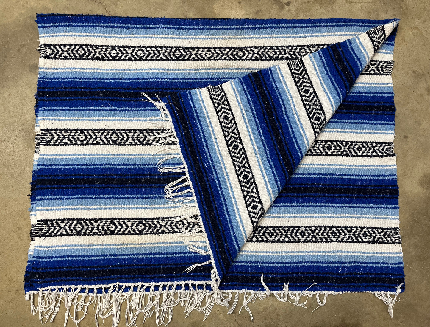 Blue Striped Saddle Blanket