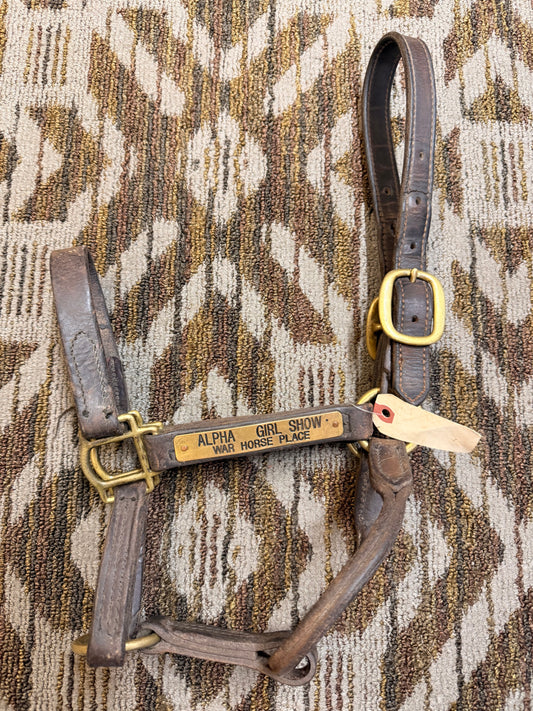 Leather Full Halter w/ Nameplate