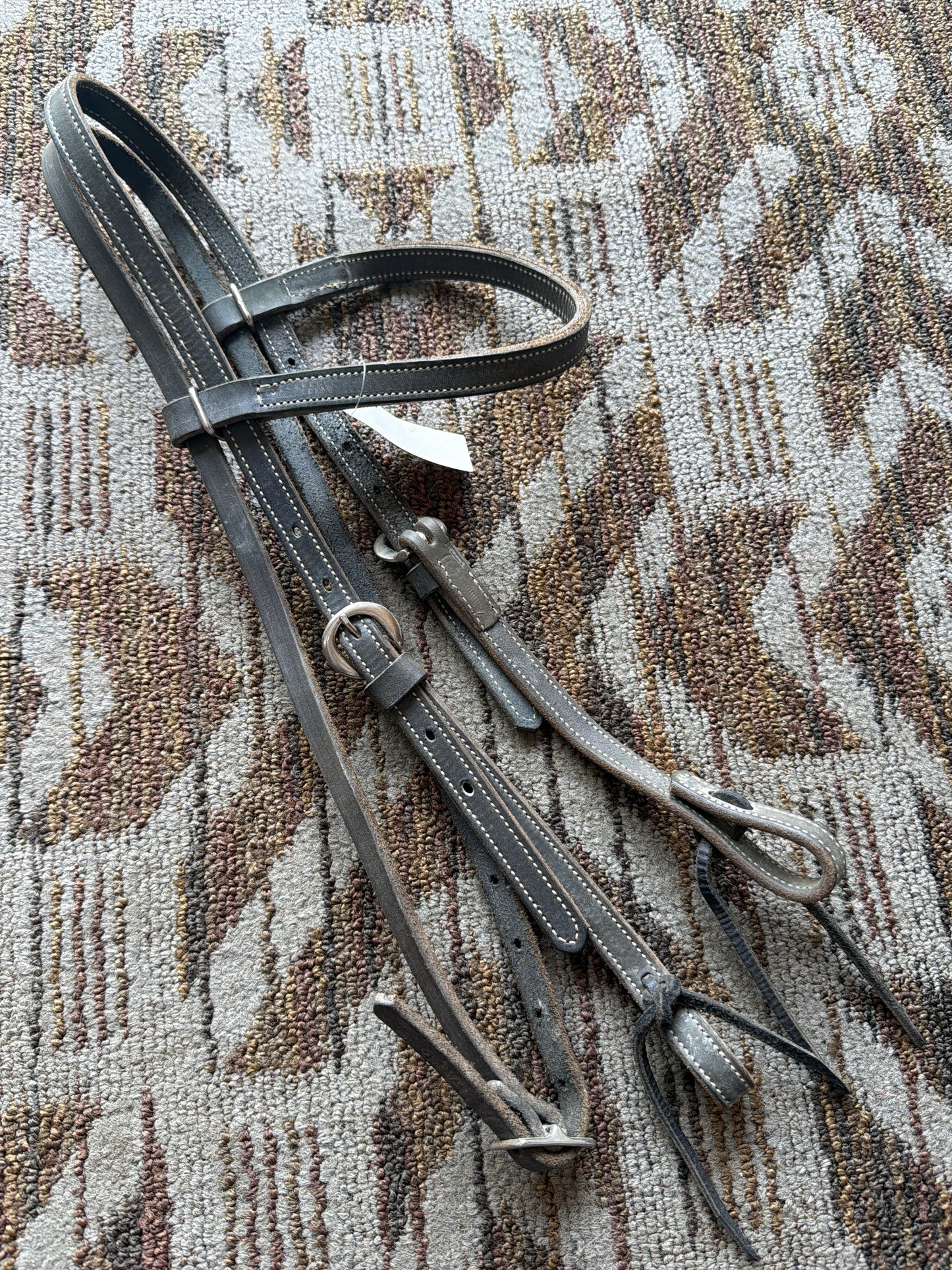 Black Stitched Headstall