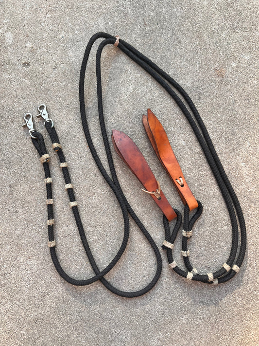 Split Reins w/ Leather Poppers