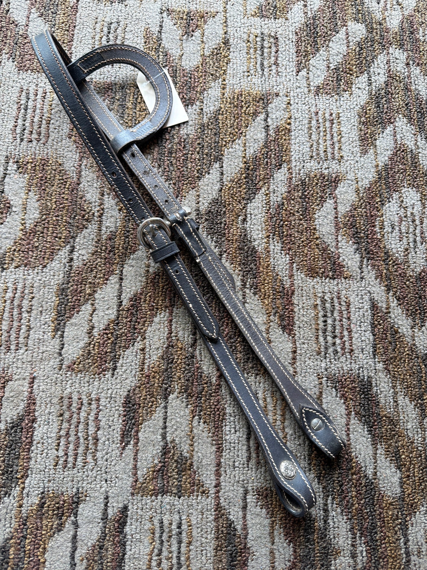 Black Stitched One Ear Headstall
