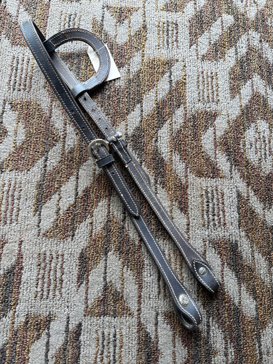 Black Stitched One Ear Headstall